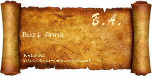 Buzi Anna névjegykártya